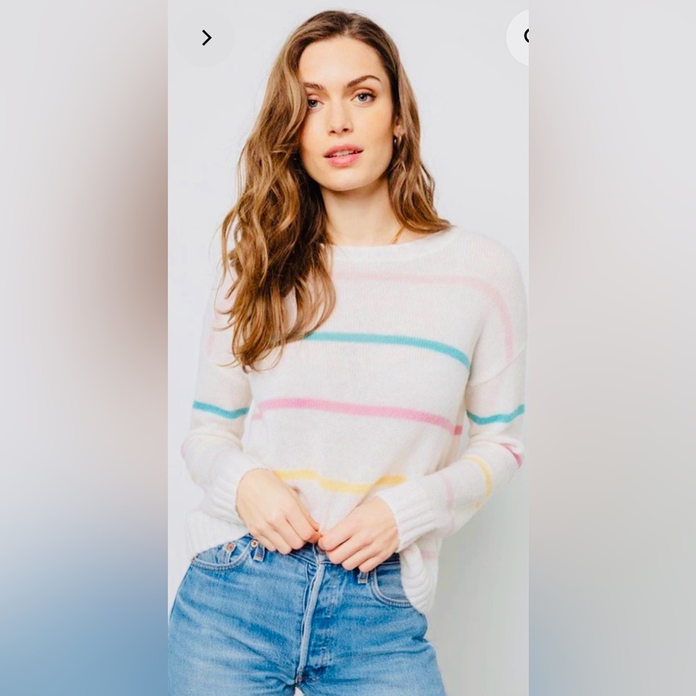 Rails Women's Perci Pullover Sweater Wool Blend Sorbet Stripe NWT